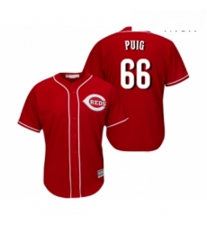 Mens Cincinnati Reds 66 Yasiel Puig Replica Red Alternate Cool Base Baseball Jersey 