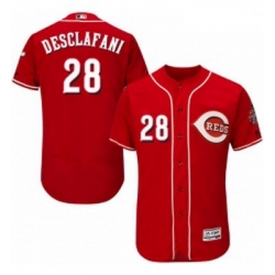 Mens Majestic Cincinnati Reds 28 Anthony DeSclafani Red Alternate Flex Base Authentic Collection MLB Jersey