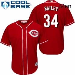 Mens Majestic Cincinnati Reds 34 Homer Bailey Replica Red Alternate Cool Base MLB Jersey