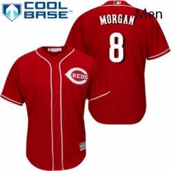 Mens Majestic Cincinnati Reds 8 Joe Morgan Replica Red Alternate Cool Base MLB Jersey