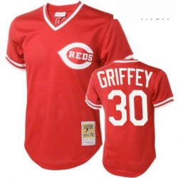 Mens Mitchell and Ness Cincinnati Reds 30 Ken Griffey Replica Red Throwback MLB Jersey