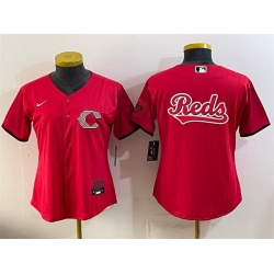 Women Cincinnati Reds Team Big Logo Red 2026 City Connect Stadium Stitched Baseball Jersey