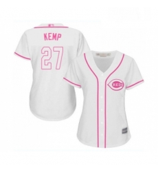 Womens Cincinnati Reds 27 Matt Kemp Replica White Fashion Cool Base Baseball Jersey 