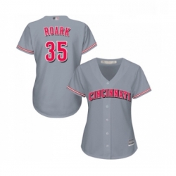 Womens Cincinnati Reds 35 Tanner Roark Replica Grey Road Cool Base Baseball Jersey 