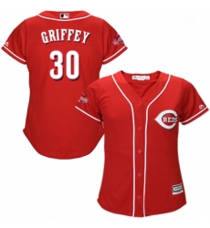 Womens Majestic Cincinnati Reds 30 Ken Griffey Replica Red Alternate Cool Base MLB Jersey