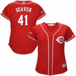 Womens Majestic Cincinnati Reds 41 Tom Seaver Authentic Red Alternate Cool Base MLB Jersey 