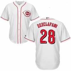 Youth Majestic Cincinnati Reds 28 Anthony DeSclafani Replica White Home Cool Base MLB Jersey