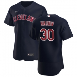 Men Cleveland Indians 30 Tyler Naquin Men Nike Navy Alternate 2020 Flex Base Player MLB Jersey