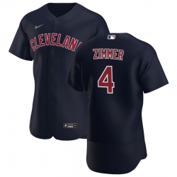 Men Cleveland Indians 4 Bradley Zimmer Men Nike Navy Alternate 2020 Flex Base Player MLB Jersey