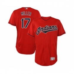 Mens Cleveland Indians 17 Brad Miller Scarlet Alternate Flex Base Authentic Collection Baseball Jersey