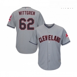 Mens Cleveland Indians 62 Nick Wittgren Replica Grey Road Cool Base Baseball Jersey 