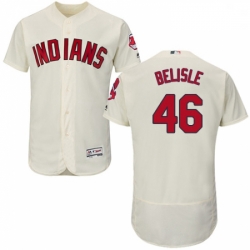 Mens Majestic Cleveland Indians 46 Matt Belisle Cream Alternate Flex Base Authentic Collection MLB Jersey