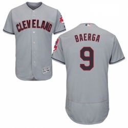 Mens Majestic Cleveland Indians 9 Carlos Baerga Grey Flexbase Authentic Collection MLB Jersey