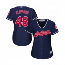 Womens Cleveland Indians 48 Tyler Clippard Replica Navy Blue Alternate 1 Cool Base Baseball Jersey 