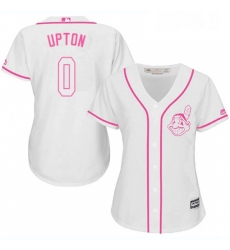 Womens Majestic Cleveland Indians 0 BJ Upton Replica White Fashion Cool Base MLB Jersey 