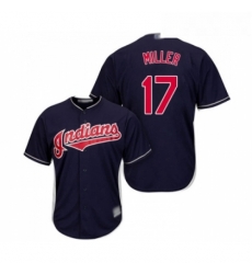 Youth Cleveland Indians 17 Brad Miller Replica Navy Blue Alternate 1 Cool Base Baseball Jersey 