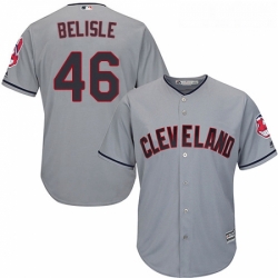 Youth Majestic Cleveland Indians 46 Matt Belisle Replica Grey Road Cool Base MLB Jersey 