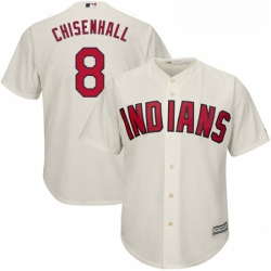 Youth Majestic Cleveland Indians 8 Lonnie Chisenhall Replica Cream Alternate 2 Cool Base MLB Jersey