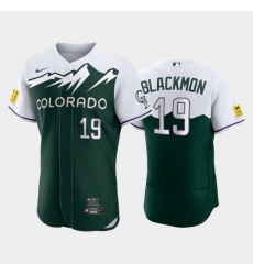 Men Colorado Rockies 19 Charlie Blackmon 2022 Green City Connect Flex Base Stitched Jerseys