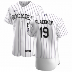 Men Colorado Rockies 19 Charlie Blackmon Men Nike White Home 2020 Flex Base Player MLB Jersey