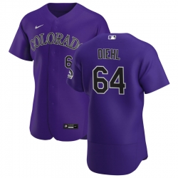 Men Colorado Rockies 64 Phillip Diehl Men Nike Purple Alternate 2020 Flex Base Player MLB Jersey