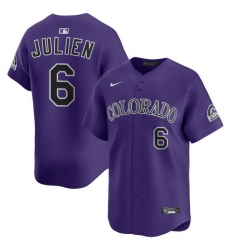 Men Colorado Rockies Nike Purple Alternate Limited Jersey Julien Edouard 6