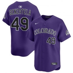 Men Colorado Rockies Nike Purple Alternate Limited Jersey Senzatela Antonio 49