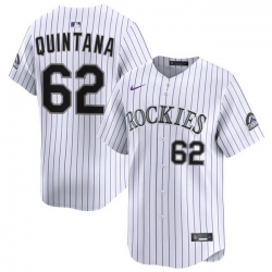 Men Colorado Rockies Nike White Alternate Limited Jersey QUINTANA 62