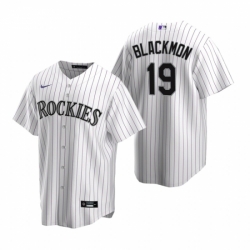 Mens Nike Colorado Rockies 19 Charlie Blackmon White Home Stitched Baseball Jerse