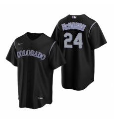 Mens Nike Colorado Rockies 24 Ryan McMahon Black Alternate Stitched Baseball Jersey