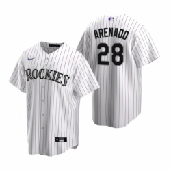 Mens Nike Colorado Rockies 28 Nolan Arenado White Home Stitched Baseball Jerse