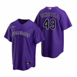 Mens Nike Colorado Rockies 49 Antonio Senzatela Purple Alternate Stitched Baseball Jersey