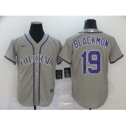 Rockies 19 Charlie Blackmon Gray 2020 Nike Cool Base Jersey