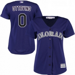 Womens Majestic Colorado Rockies 0 Adam Ottavino Authentic Purple Alternate 1 Cool Base MLB Jersey 