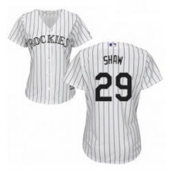 Womens Majestic Colorado Rockies 29 Bryan Shaw Replica White Home Cool Base MLB Jersey 