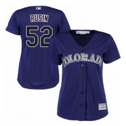 Womens Majestic Colorado Rockies 52 Chris Rusin Replica Purple Alternate 1 Cool Base MLB Jersey 