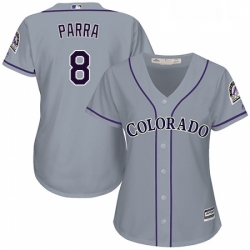 Womens Majestic Colorado Rockies 8 Gerardo Parra Authentic Grey Road Cool Base MLB Jersey