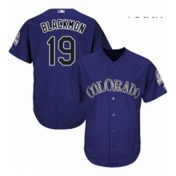 Youth Majestic Colorado Rockies 19 Charlie Blackmon Authentic Purple Alternate 1 Cool Base MLB Jersey