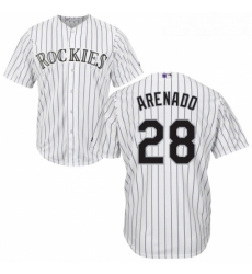 Youth Majestic Colorado Rockies 28 Nolan Arenado Authentic White Home Cool Base MLB Jersey