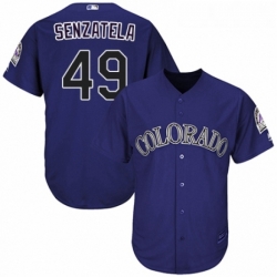 Youth Majestic Colorado Rockies 49 Antonio Senzatela Replica Purple Alternate 1 Cool Base MLB Jersey 