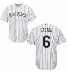 Youth Majestic Colorado Rockies 6 Daniel Castro Replica White Home Cool Base MLB Jersey 