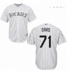 Youth Majestic Colorado Rockies 71 Wade Davis Authentic White Home Cool Base MLB Jersey 