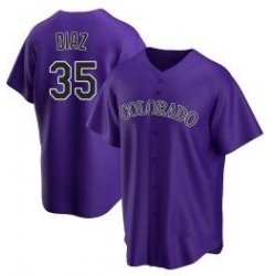 Youth Nike Colorado Rockies 35 Elias Diaz Purple Cool Base MLB Jersey