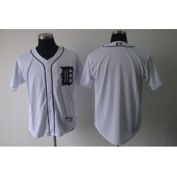 MLB Tigers Blank White Blank Cool Base Men Jersey II