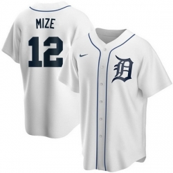 Men Detroit Tigers 12 Casey Mize White Cool Base Stitched jersey