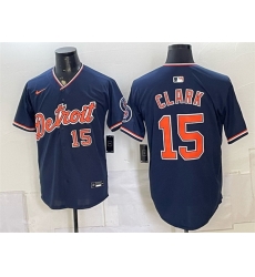 Men Detroit Tigers  15 Max Clark Navy Alternate 2026 Cool Base Stitched Baseball Jersey