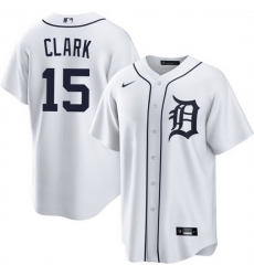 Men Detroit Tigers  15 Max Clark White 2026 Cool Base Stitched Baseball Jersey
