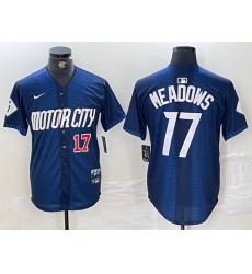Men Detroit Tigers 17 Parker Meadows 2024 Navy City Connect Cool Base Limited Stitched Jersey 2