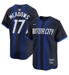 Men Detroit Tigers 17 Parker Meadows 2024 Navy City Connect Cool Base Limited Stitched Jersey