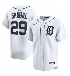 Men Detroit Tigers 29 Tarik Skubal White 2024 Home Limited Stitched Baseball Jersey